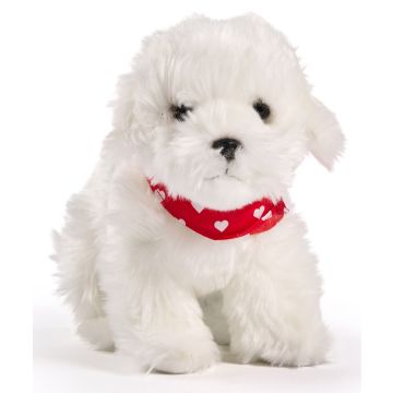 Malteser Hund mit Halstuch "❤️" - 32 cm (Länge)