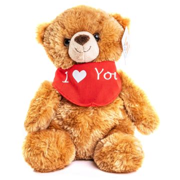 Teddy - Mit Halstuch "I ❤️ You" - 25 cm (Höhe) -- Plüsch-Bär, Teddybär