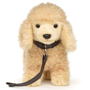 Pudel (apricot), stehend (mit Leine) - 30 cm (Länge) -- Plüsch-Hund