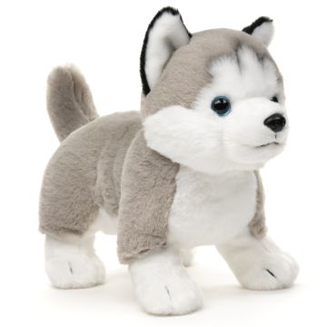 Husky grau, stehend (ohne Leine) - 30 cm (Länge) -- Plüsch-Hund