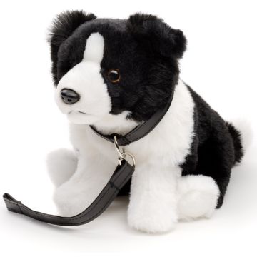 Border Collie, sitzend (mit Leine) - 20 cm (Höhe) -- Plüsch-Hund