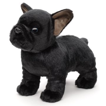 Französische Bulldogge (schwarz) - Ohne Leine - 26 cm (Länge) - 'Eco-Line' - 100 % recyceltes Material -- Plüsch-Hund, Dogge