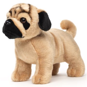 Mops, stehend (ohne Leine) - 26 cm (Länge) - 'Eco-Line' - 100 % recyceltes Material -- Plüsch-Hund