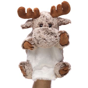 Handpuppe Elch (braun-meliert) - 28 cm (Höhe) Handpuppe