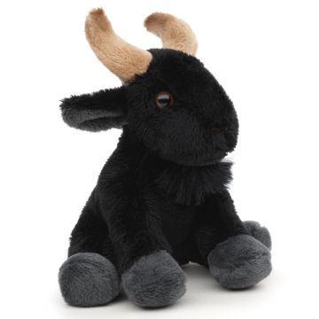 Bergziege Plushie (schwarz) - 14 cm (Länge) -- Plüsch-Ziege